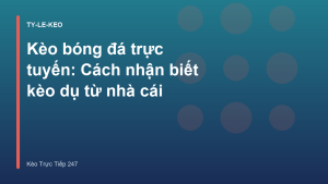 Read more about the article Kèo bóng đá trực tuyến: Cách nhận biết kèo dụ từ nhà cái